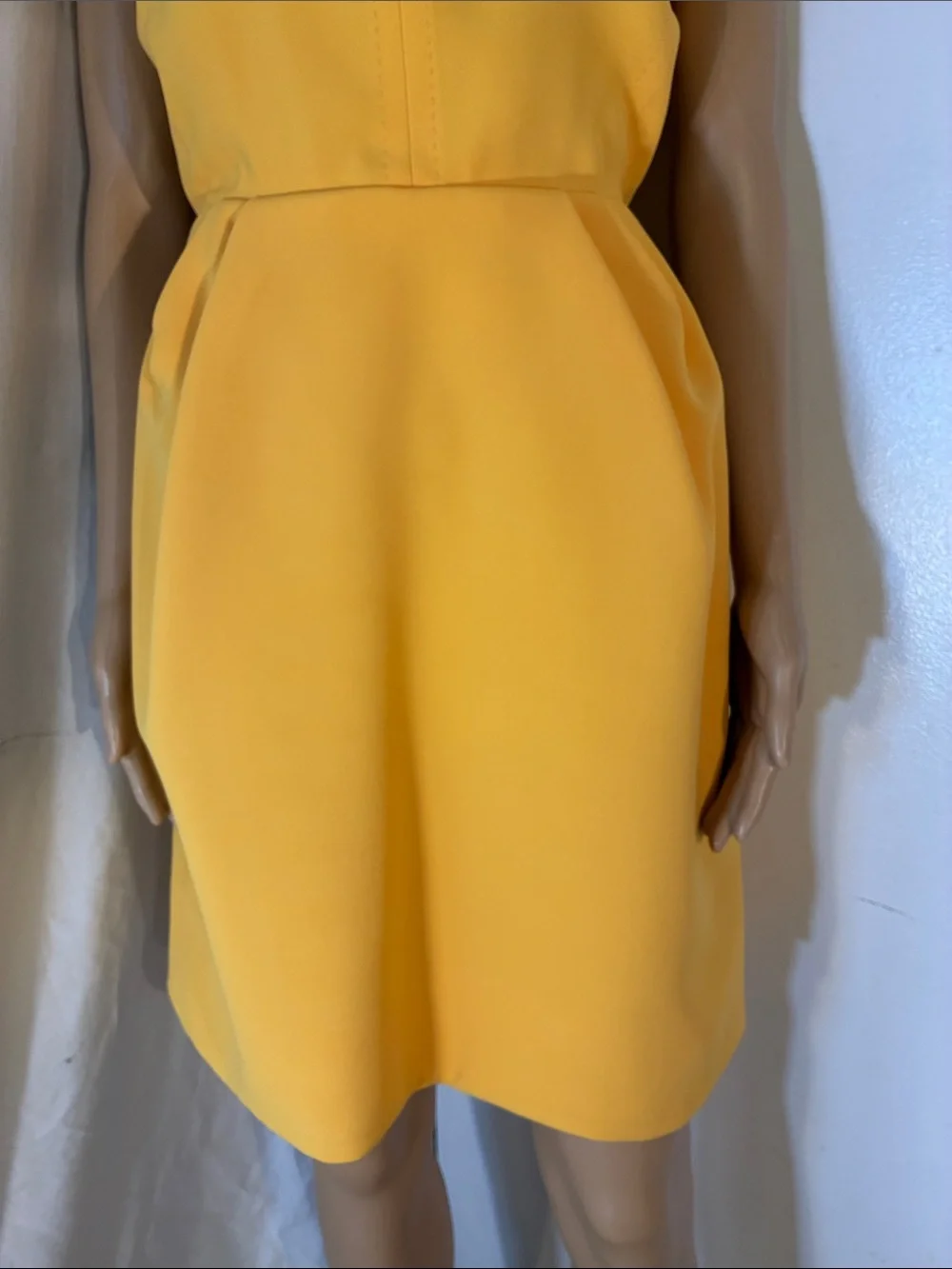 Stunning Like New Louis Vuitton Yellow Sleeveless Pleated Dress